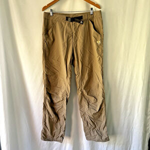 Mountain Hardwear Mens Pants beige Tan Large Hiking Camping Outdoor 34x30 Nylon